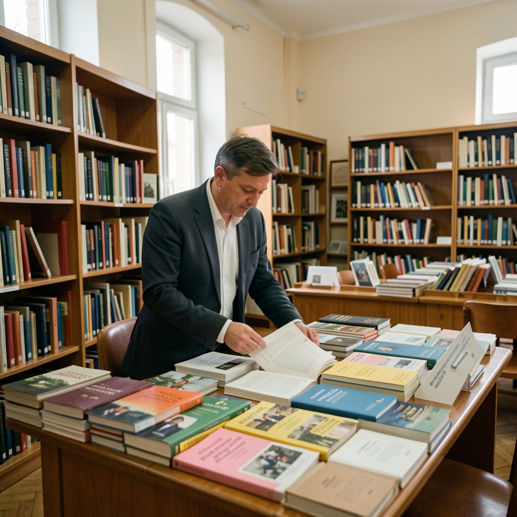 Истраживач у читаоници београдске архиве упоређује фасцикле и службене публикације о социјалним правима